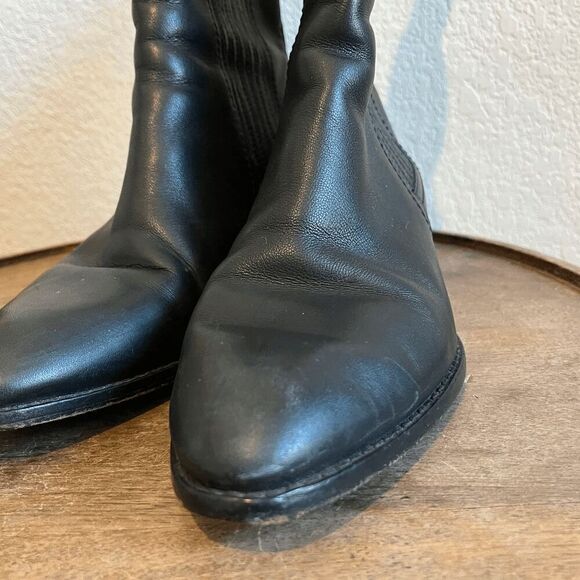 Alexander Wang Anouck Leather Rose Gold Black Chelsea Boots Womens 37 US 7 - Picture 4 of 12